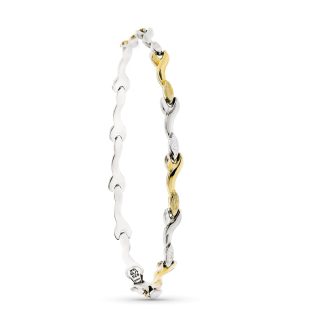 18K PULSERA ESTAMPADA ORO Y PLATA