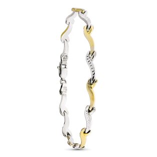 18K PULSERA ESTAMPADA ORO Y PLATA