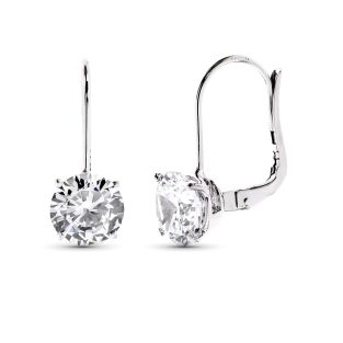 18K PENDIENTES ORO BLANCO CIRCONITAS 20X8 MM