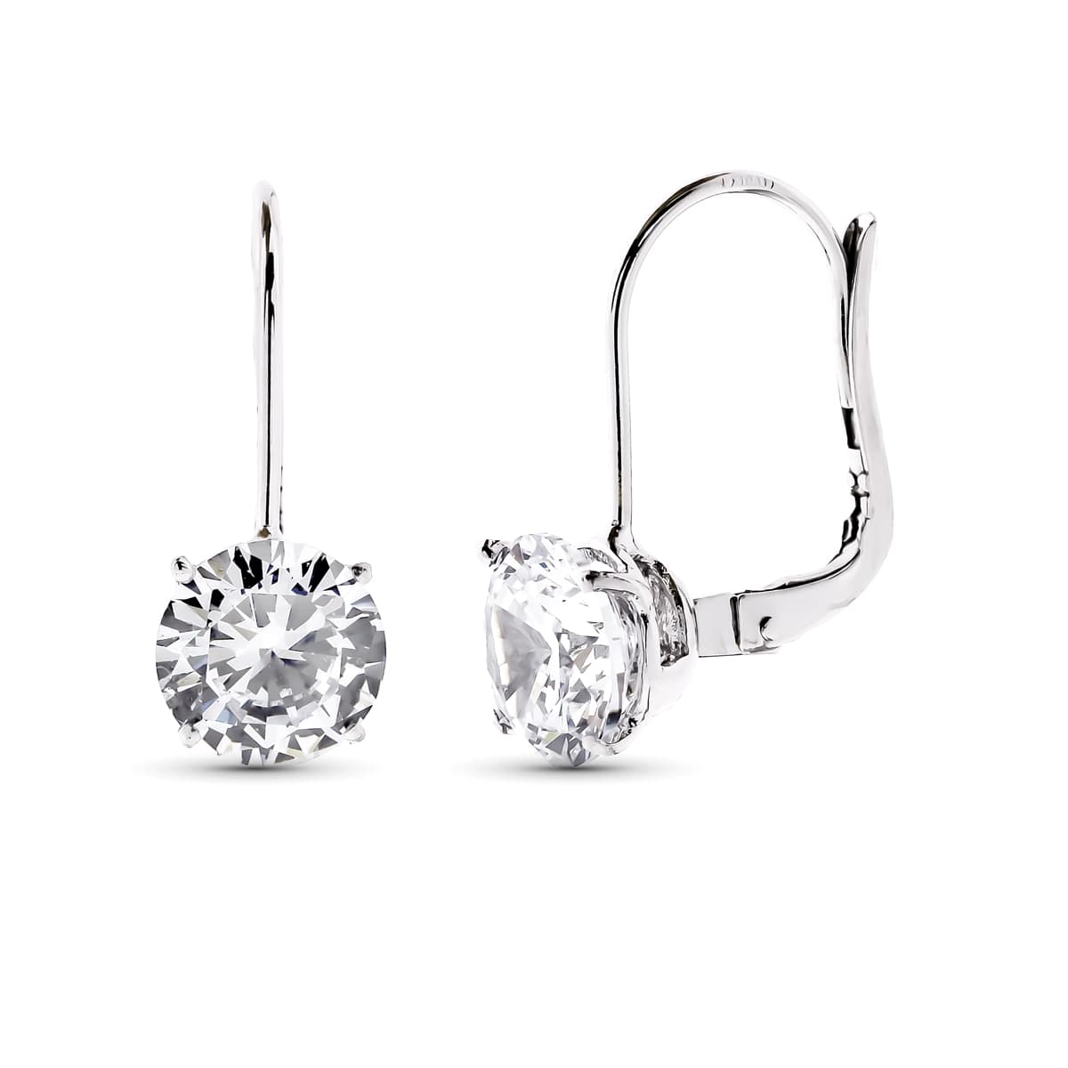 18K PENDIENTES ORO BLANCO CIRCONITAS 20X8 MM