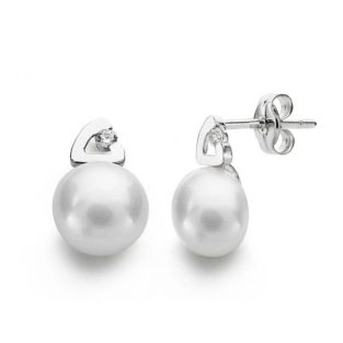 18K PENDIENTES PERLA 12X7 MM