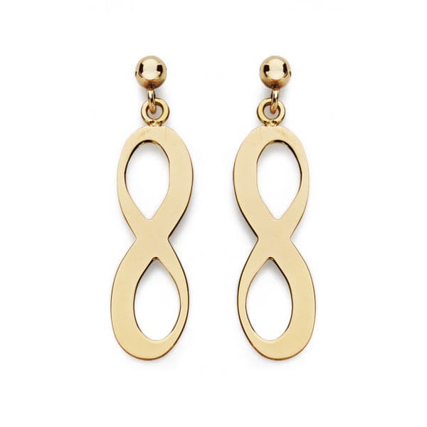 18K PENDIENTES INFINITO PRESION 20X6 MM