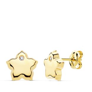 18K PENDIENTES FLOR CIRCONITAS 7X7 MM