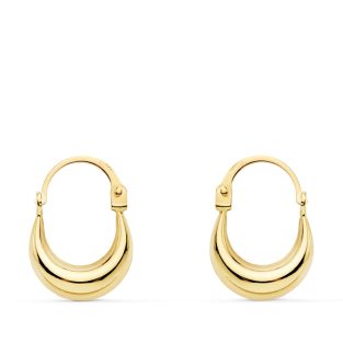 18K PENDIENTES ORO AMARILLO HUECOS MORCILLA 11X4 MM