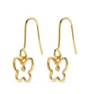 18K PENDIENTES MARIPOSA CIRCONITAS 19X9 MM