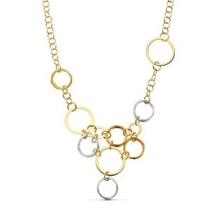 18K GARGANTILLA BICOLOR AROS 45CM