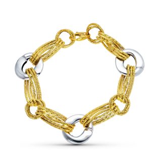 18K PULSERA ORO BICOLOR ESLABONES