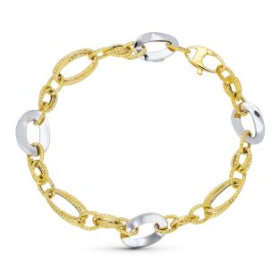 18k PULSERA ORO BICOLOR ESLABONES