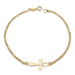 18K PULSERA CRUZ DE LA VIDA 19 CM 1.40 GR