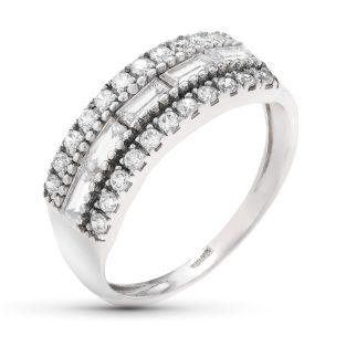 18K SORTIJA ORO BLANCO BARRITAS Y CIRCONITAS