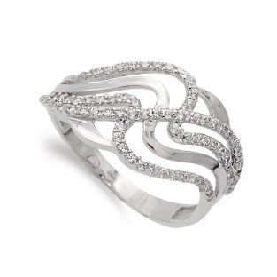 18K SORTIJA ORO BLANCO CON CIRCONITAS