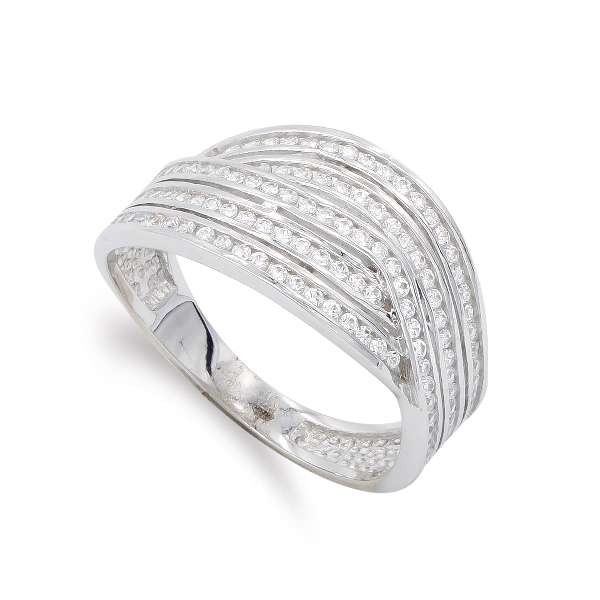 18K SORTIJA ORO BLANCO Y CIRCONITAS