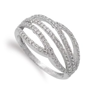 18K SORTIJA ORO BLANCO CIRCONITAS 1 MM CUERPO 2 MM