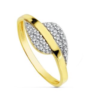 18K SORTIJA BICOLOR CIRCONITAS CUERPO 1.5M