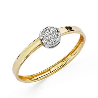 18K SORTIJA BICOLOR CIRCONITAS REDONDO