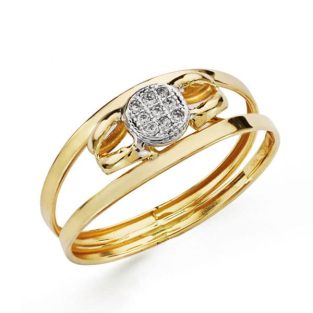 18K SORTIJA BICOLOR CIRCONITAS REDONDO