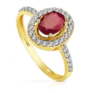 18K SORTIJA BICOLOR RUBI 7X5 MMCIRCONITAS