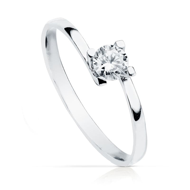 18K SOLITARIO ORO BLANCO 4 MM