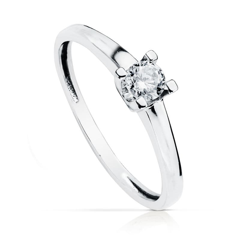 18K SOLITARIO ORO BLANCO 4 MM