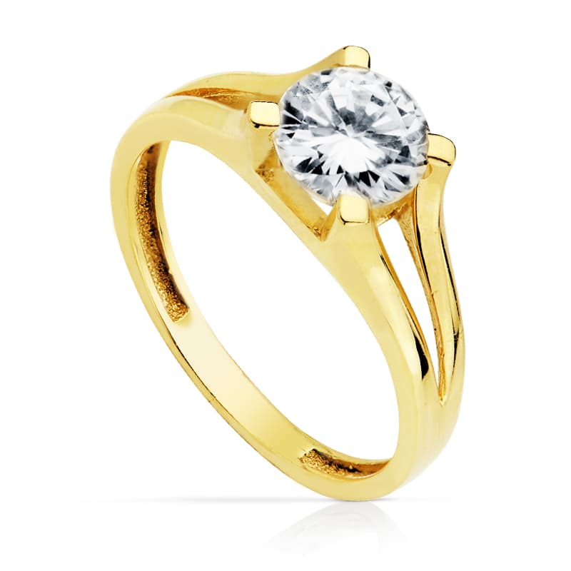 18K SOLITARIO ORO AMARILLO 7 MM