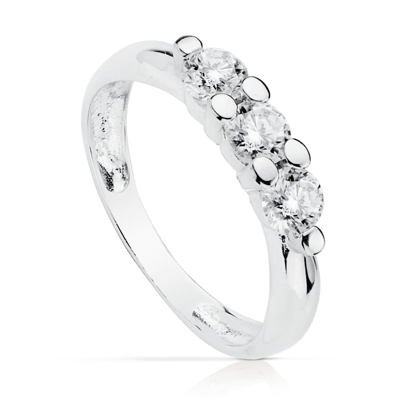 18K SOLITARIO TRES CIRCONITAS 4 MM ORO BLANCO