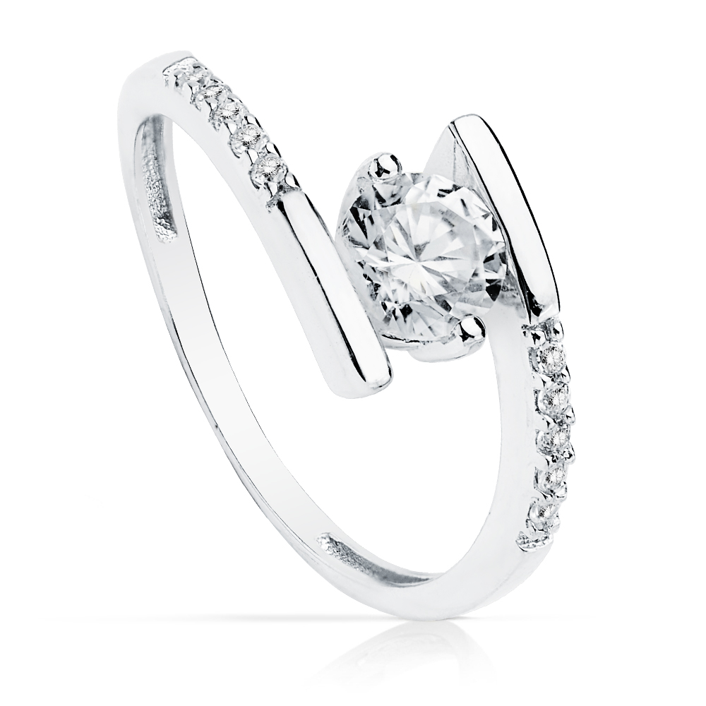 18K SOLITARIO ORO BLANCO CIRCONITA 5.5 MM