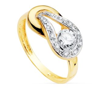 18K SORTIJA BICOLOR CIRCONITAS