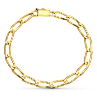 18K PULSERA ORO AMARILLO BILBAO MACIZA 19 CMTS 5 MM