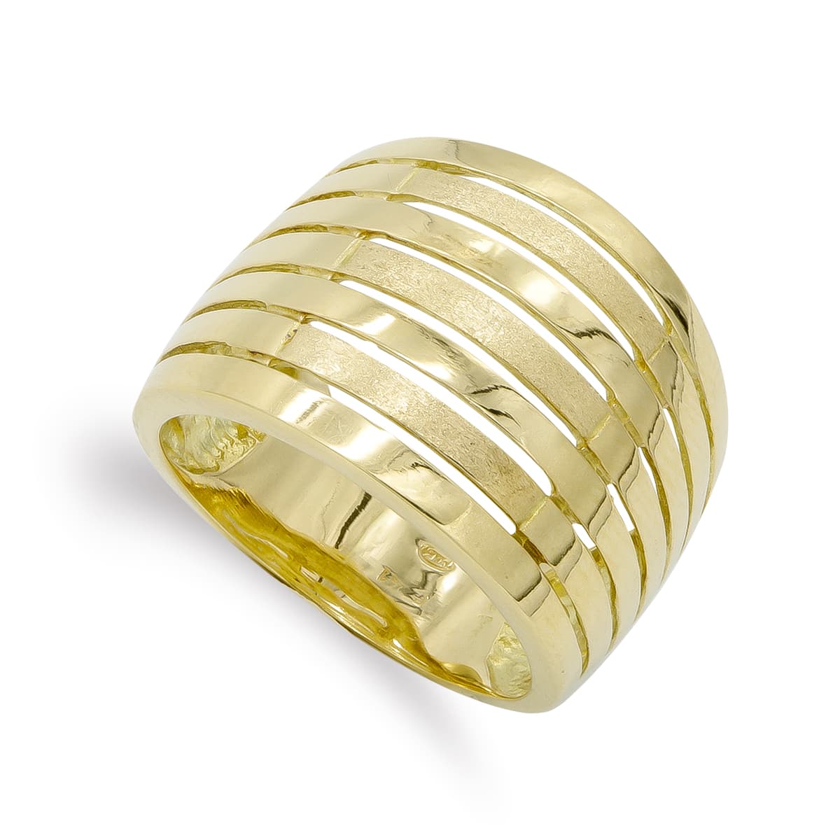 18K SORTIJA ORO AMARILLO MATE Y BRILLO