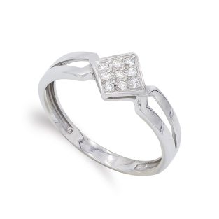 18K SORTIJA ORO BLANCO Y CIRCONITAS