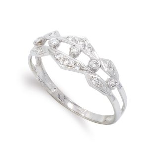 18K SORTIJA ORO BLANCO Y CIRCONITAS