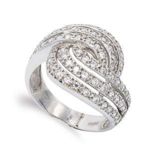 18K SORTIJA ORO BLANCO BANDAS Y CIRCONITAS