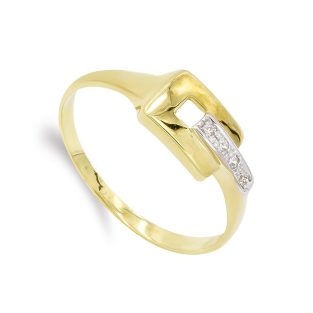 18K SORTIJA ORO BICOLOR Y CIRCONITAS