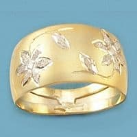 18K SORTIJA BICOLOR FLORES