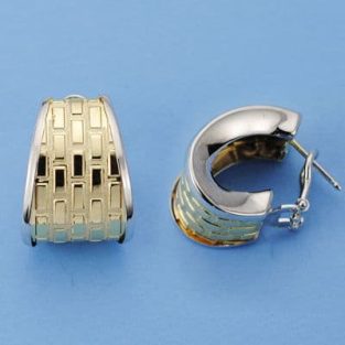 18K PENDIENTES BICOLOR OMEGA 20X16 MM