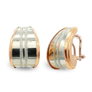 18K PENDIENTES ORO BICOLOR ORO ROSA Y ORO BLANCO