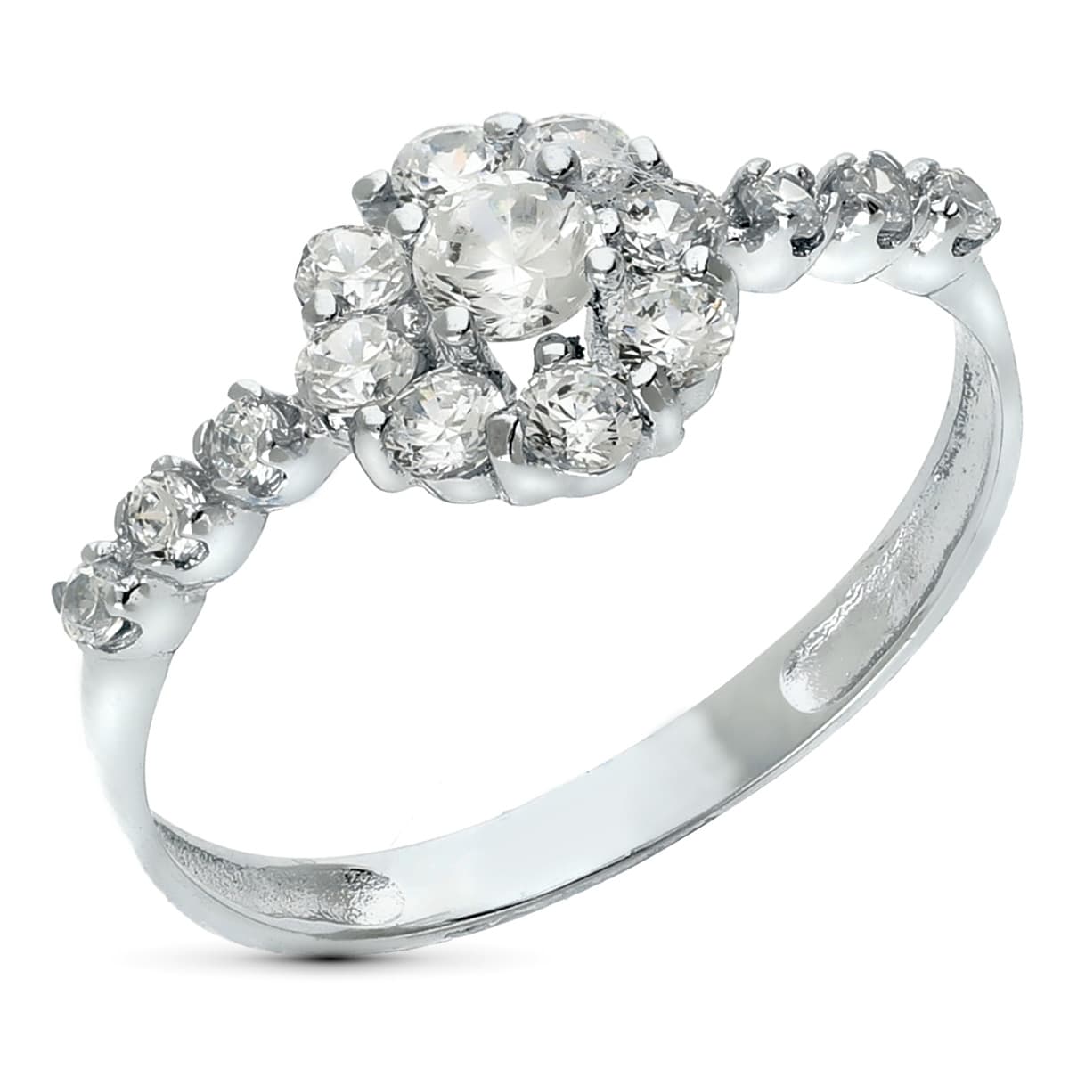 18K SORTIJA ORO BLANCO JUEGO NOVIA CUAJO CIRCONITAS