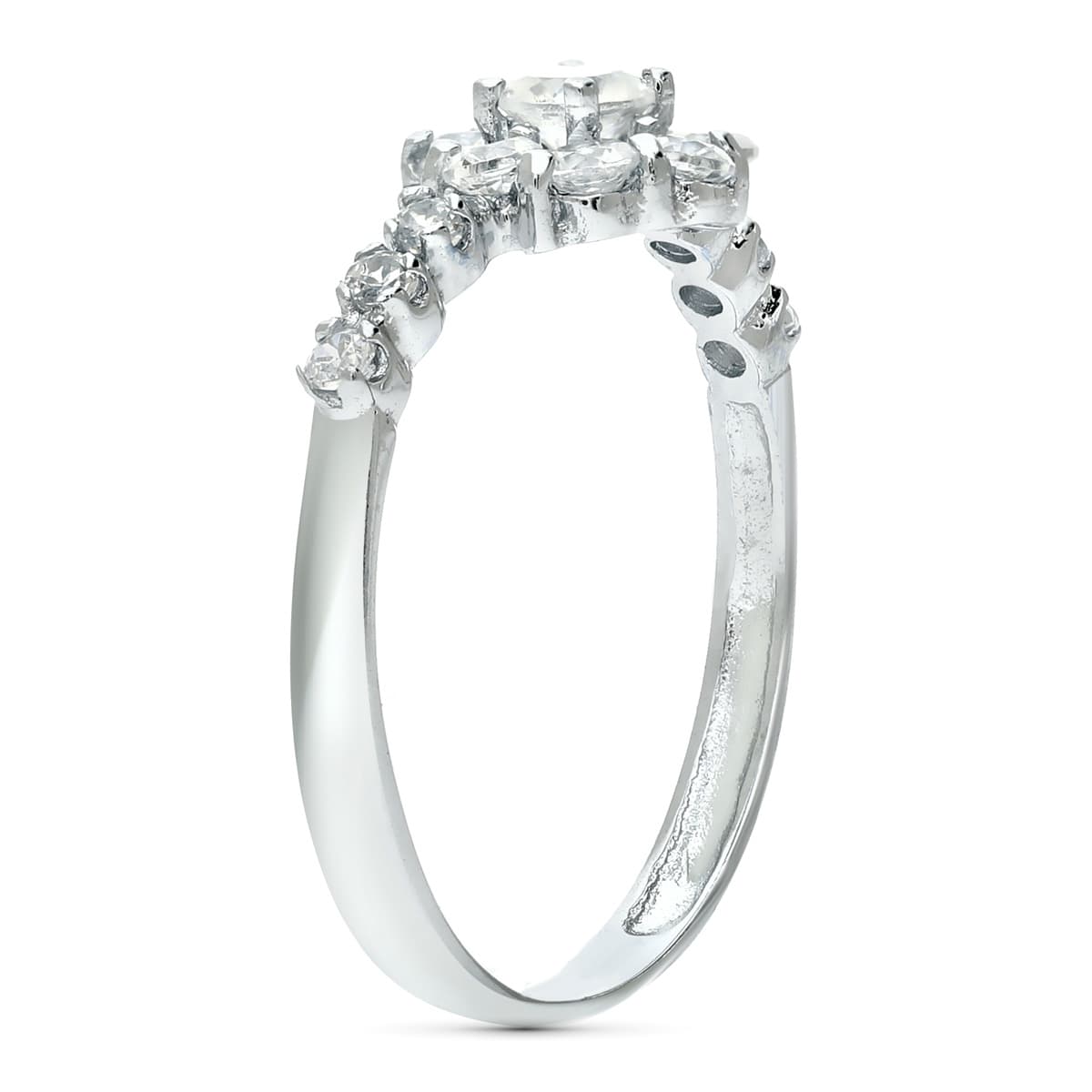 18K SORTIJA ORO BLANCO JUEGO NOVIA CUAJO CIRCONITAS - Imagen 2