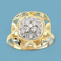 18K SORTIJA BICOLOR CON CIRCONITAS