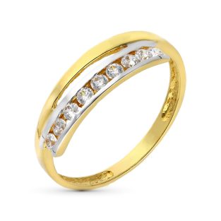 18K SORTIJA BICOLOR CON CIRCONITAS