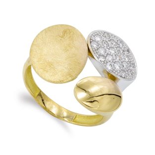 18K SORTIJA ORO BICOLOR ROJO Y BLANCO CON CIRCONITAS