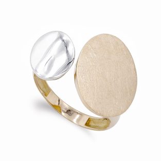 18K SORTIJA ORO BICOLOR BLANCO Y ROSA