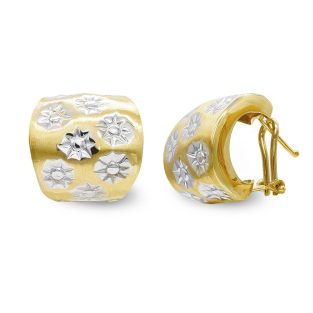 18K PENDIENTES ORO BICOLOR Y CIRCONITAS