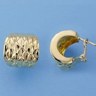 18K PENDIENTES ORO AMARILLO TALLADOS. 18X17 MM