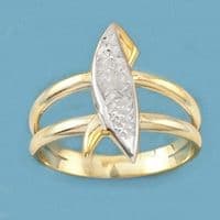 18K SORTIJA BICOLOR TALLADA