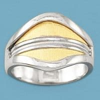 18K SORTIJA BICOLOR MATE Y BRILLO