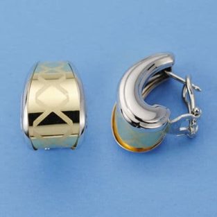 18K PENDIENTES BICOLOR OMEGA 20X12 MM