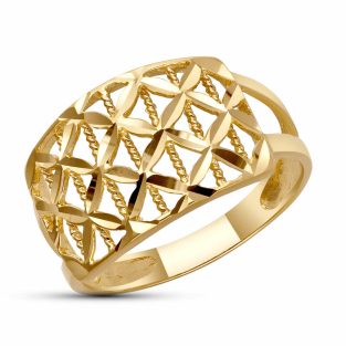 18K SORTIJA ORO AMARILLO CALADA TALLADA ANCHO 13 MM