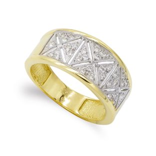 18K SORTIJA ORO BICOLOR Y CIRCONITAS