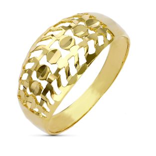 18K SORTIJA ORO AMARILLO TALLADA ANCHO 10 MM